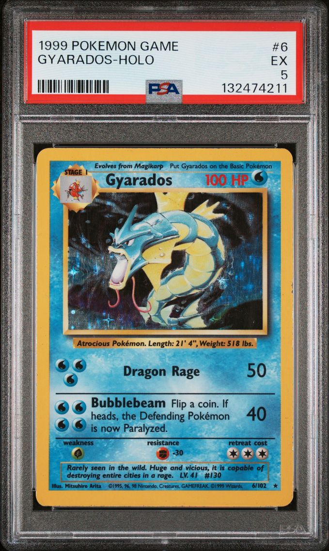 1999 #6 Gyarados-Holo PSA 5 Game