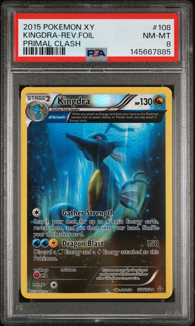 2015 #108 Kingdra-Reverse Foil PSA 8 XY Primal Clash Pokemon