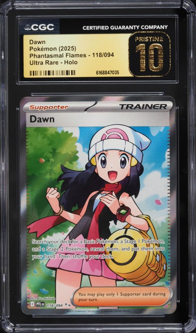 2025 Pokemon Mega Evolution Phantasmal Flames Full Art Dawn #118 CGC 10 PRISTINE