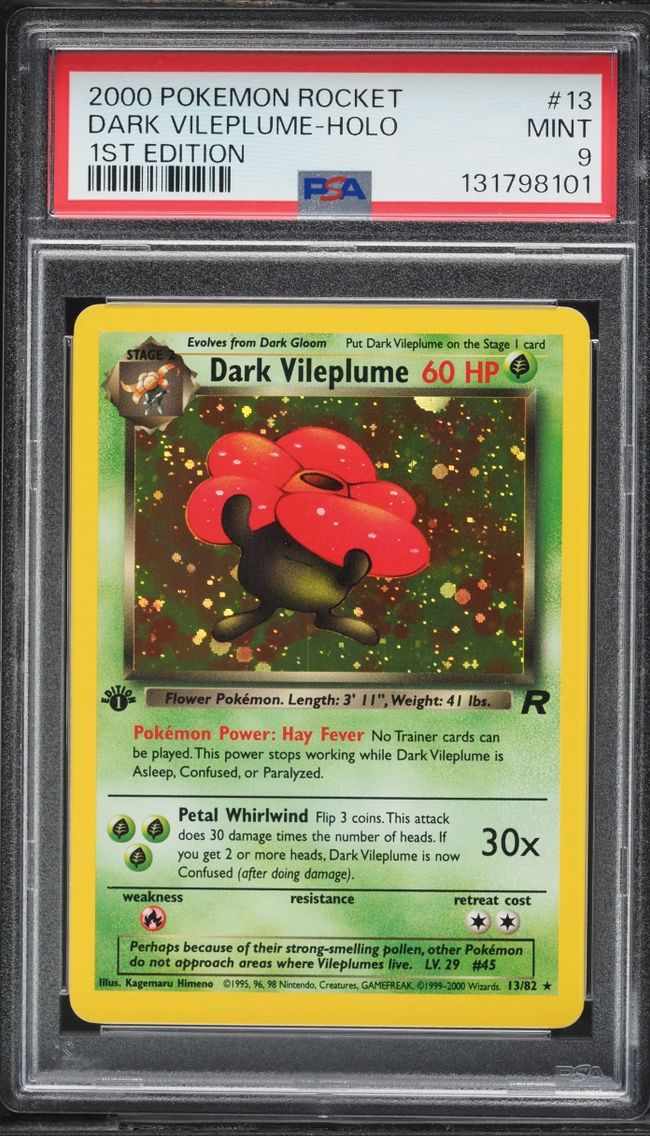 2000 #13 Team Rocket 1st Edition Holo Dark Vileplume MINT PSA 9 Pokemon