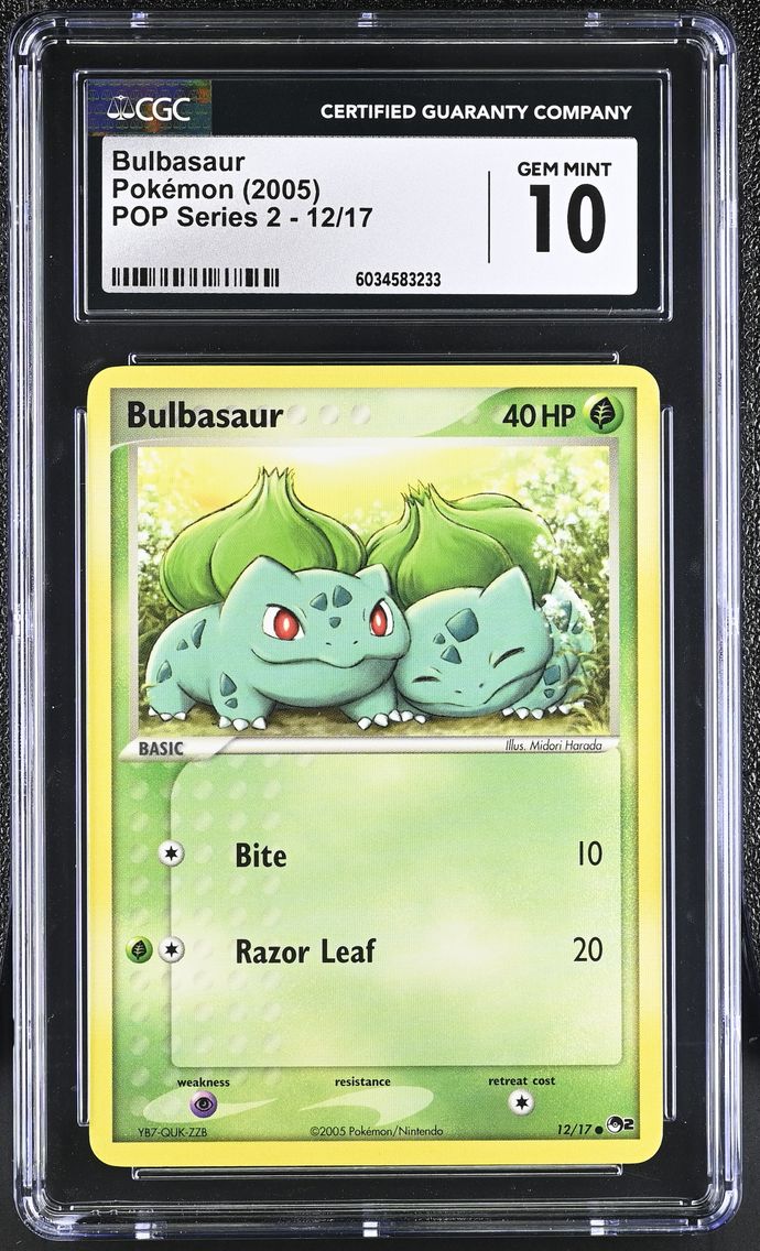 2005 #12 Bulbasaur CGC 10 POP Series 2 - English