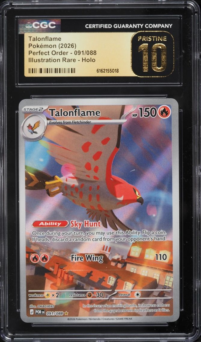 2026 Pokemon Mega Evolution Perfect Order IR Talonflame #91 CGC 10 PRISTINE