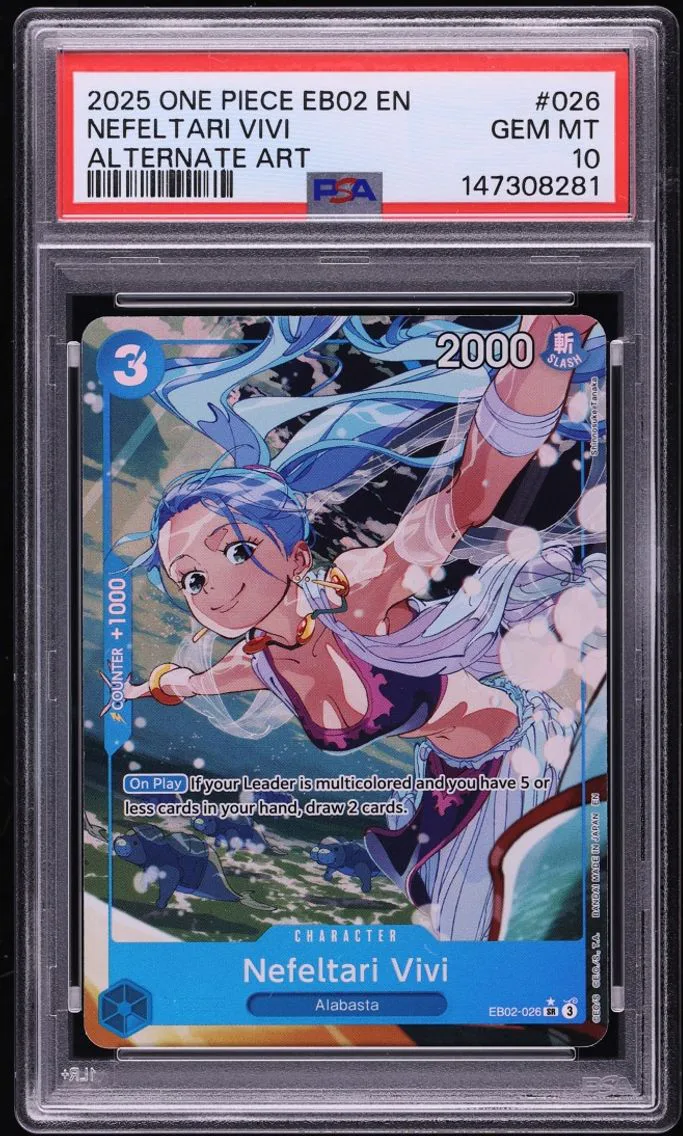 2025 #26 One Piece Extra Booster 25th Collection Alt Art Nefeltari Vivi GEM MINT PSA 10