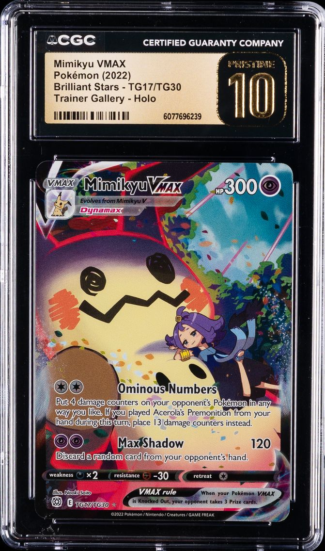 2022 #TG17 Full Art/Mimikyu Vmax CGC 10 Pristine Sword & Shield Brilliant Stars Pokemon