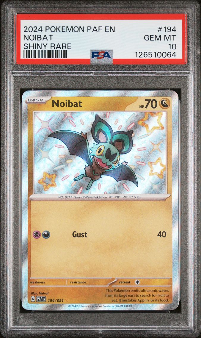 2024 #194 Noibat PSA 10 Paf EN-Paldean Fates Pokemon