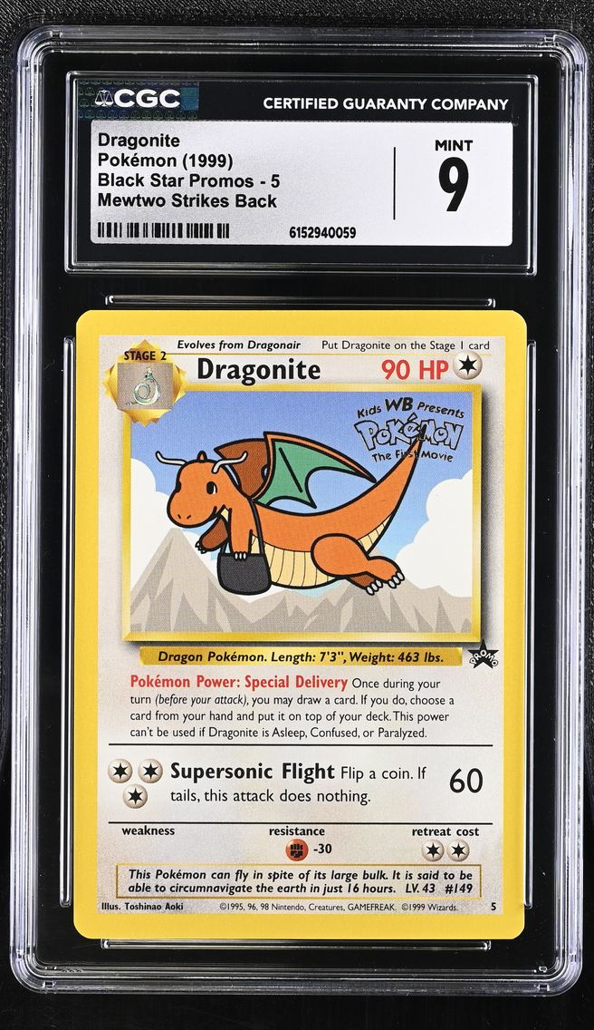 1999 #5 Dragonite CGC 9 Black Star Promos - WotC - English