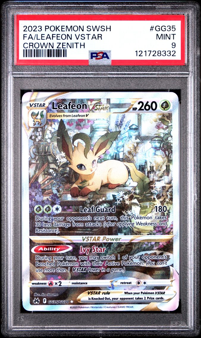 2023 #GG35 Full Art/Leafeon Vstar PSA 9 Sword and Shield Crown Zenith Pokemon