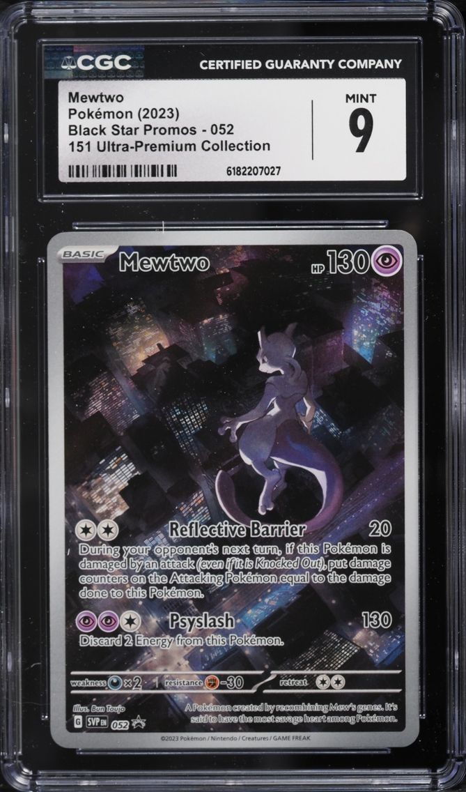2023 Pokemon Scarlet & Violet Promo 151 Ultra Premium Collection Full Art Mewtwo #52 CGC 9 MINT