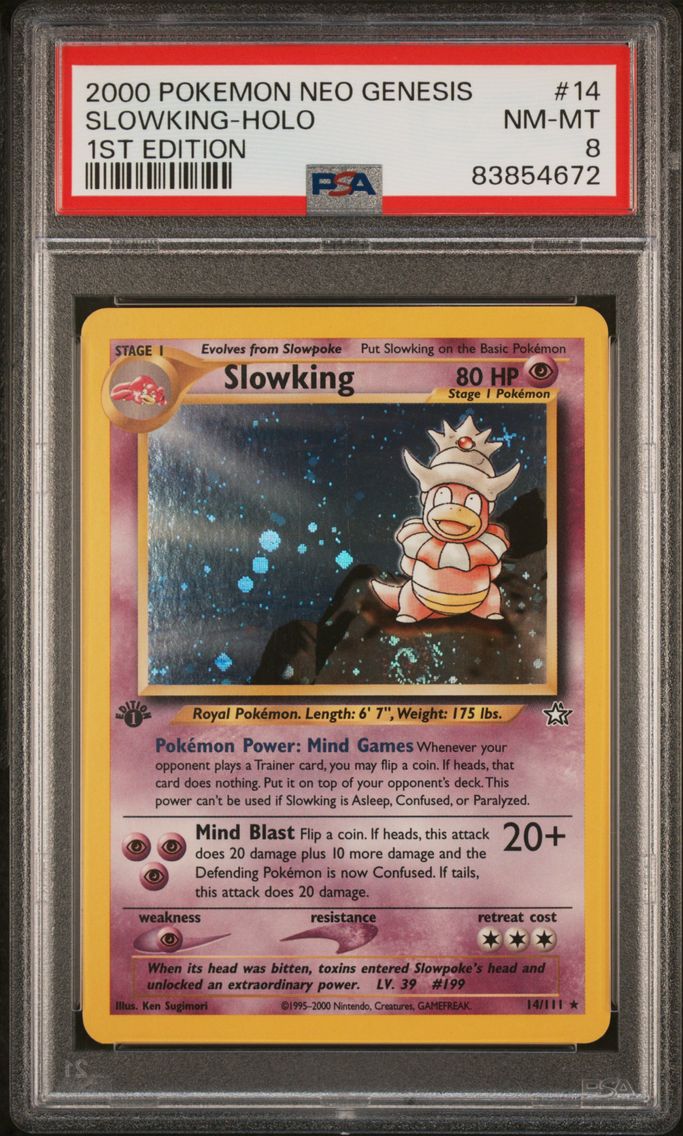 2000 #14 Slowking-Holo PSA 8 Neo Genesis 1st Edition Pokemon