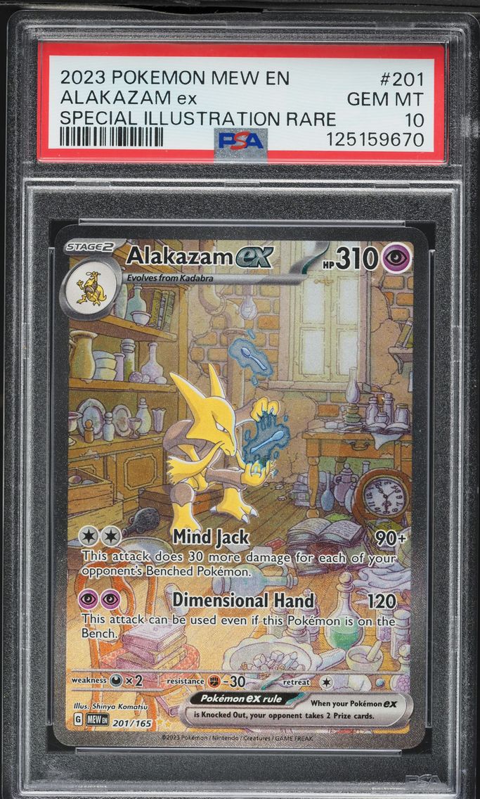 2023 #201 Alakazam EX PSA 10 Mew EN-151 Pokemon