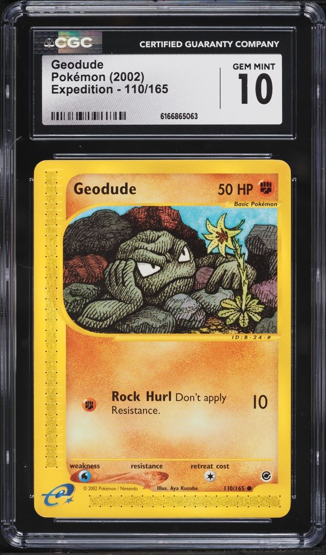 2002 Pokemon Expedition Base Set Geodude #110 CGC 10 GEM MINT