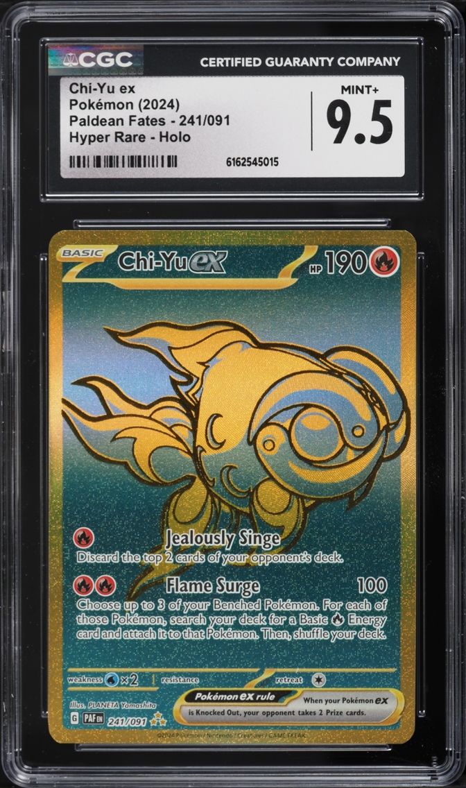 2024 Pokemon Scarlet & Violet Paldean Fates Gold Rare Chi-Yu EX #241 CGC 9.5 MINT+