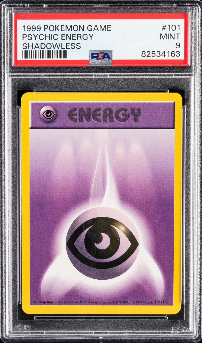 1999 #101 Psychic Energy Shadowless PSA 9 Game Pokemon