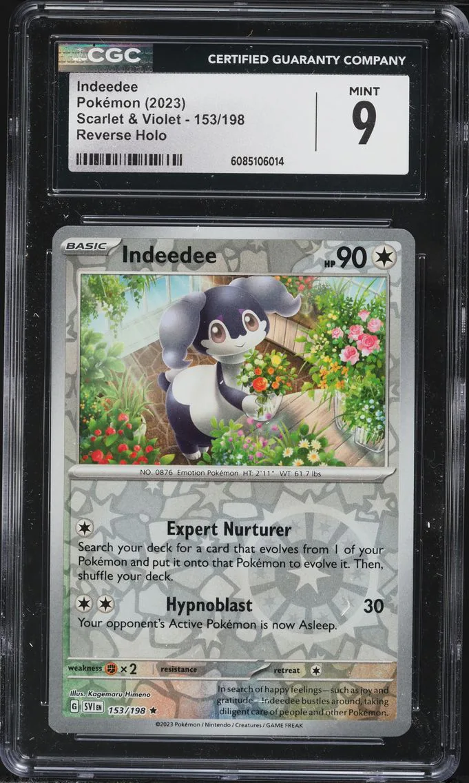 2023 #153 Indeedee Reverse Holo CGC 9 Svi EN-Scarlet & Violet Pokemon