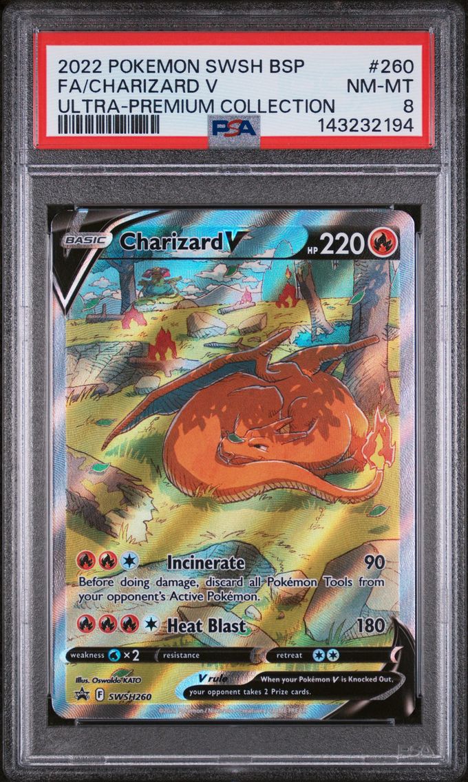 2022 #260 Full Art/Charizard V PSA 8 Swsh Black Star Promo Pokemon