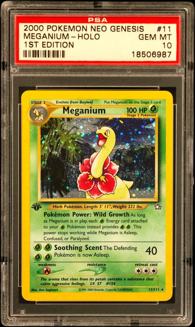 2000 #11 Meganium-Holo PSA 10 Neo Genesis 1st Edition