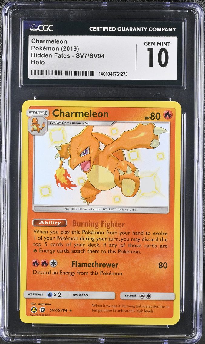 2019 #SV7/SV94 Charmeleon CGC 10 Hidden Fates - English