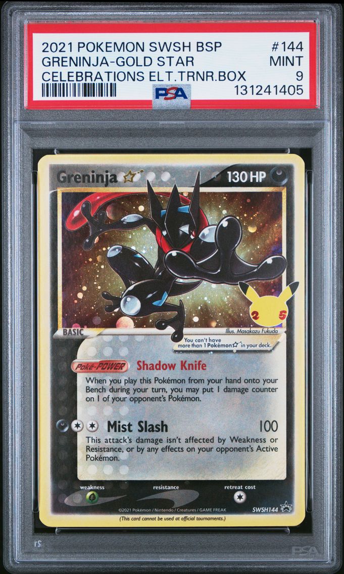 2021 #144 Greninja-Gold Star PSA 9 Swsh Black Star Promo