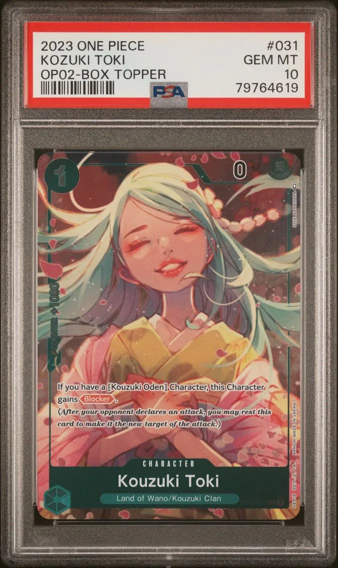 2023 #031 Kozuki Toki PSA 10 One Piece OP02-Paramount War