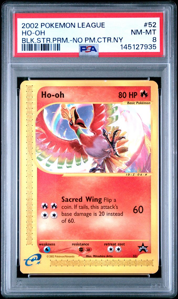 2002 #52 HO-Oh PSA 8 League Promo Black Star Pokemon