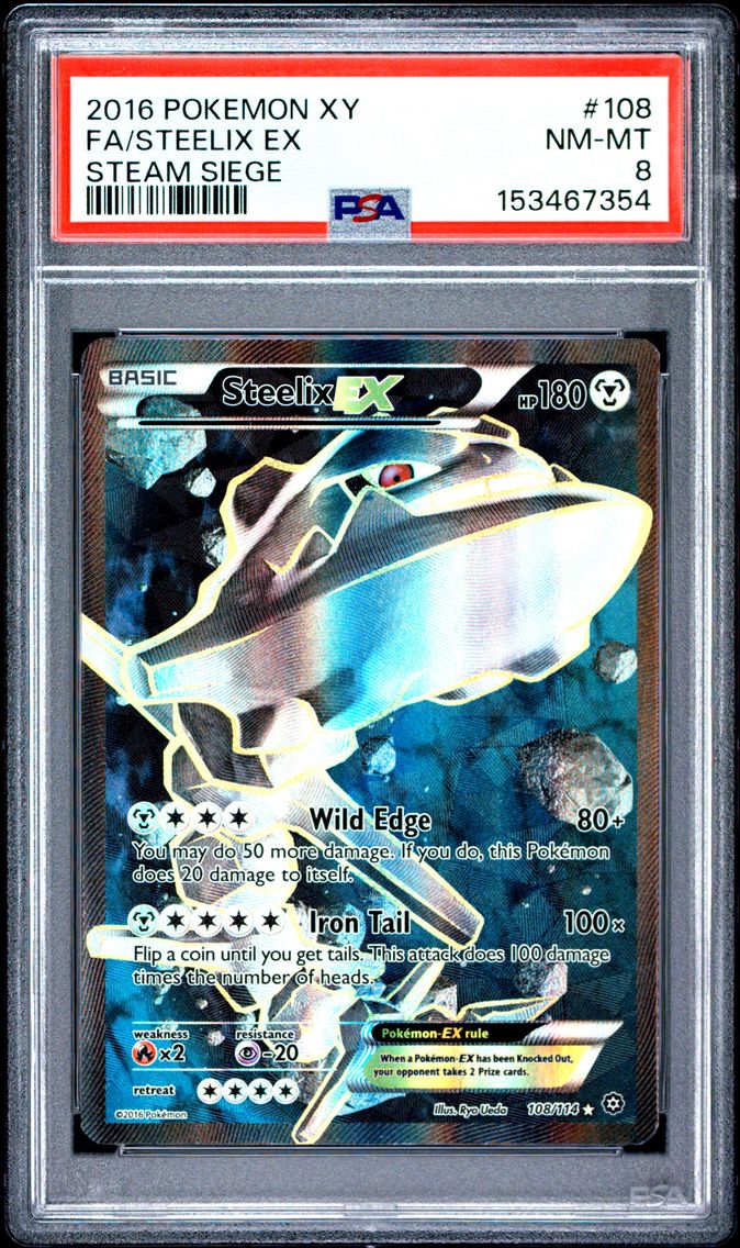 2016 #108 Full Art/Steelix EX PSA 8 XY Steam Siege