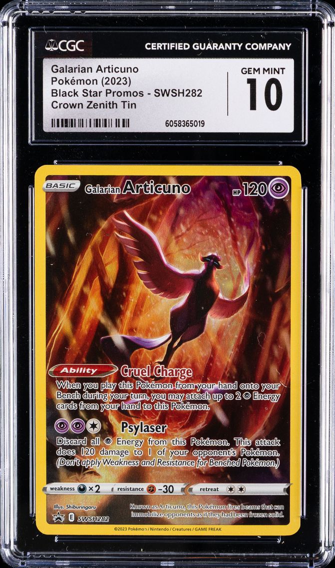 2023 #282 Galarian Articuno CGC 10 Swsh Black Star Promo Pokemon