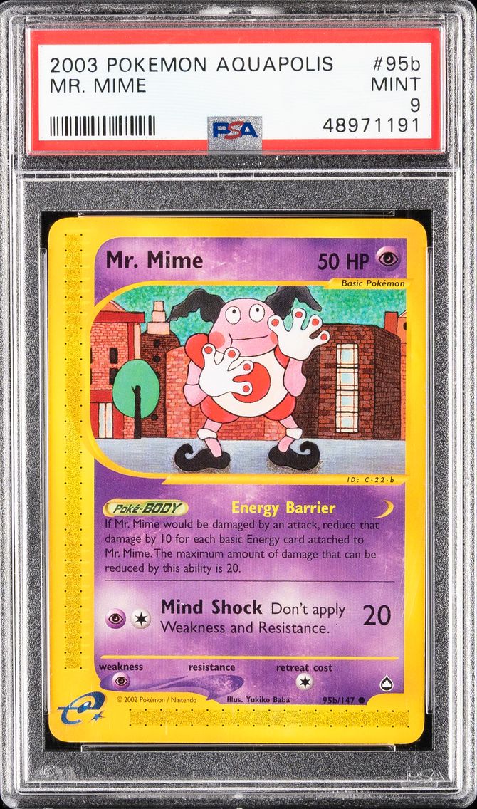 2003 #95b Mr. Mime PSA 9 Aquapolis Pokemon