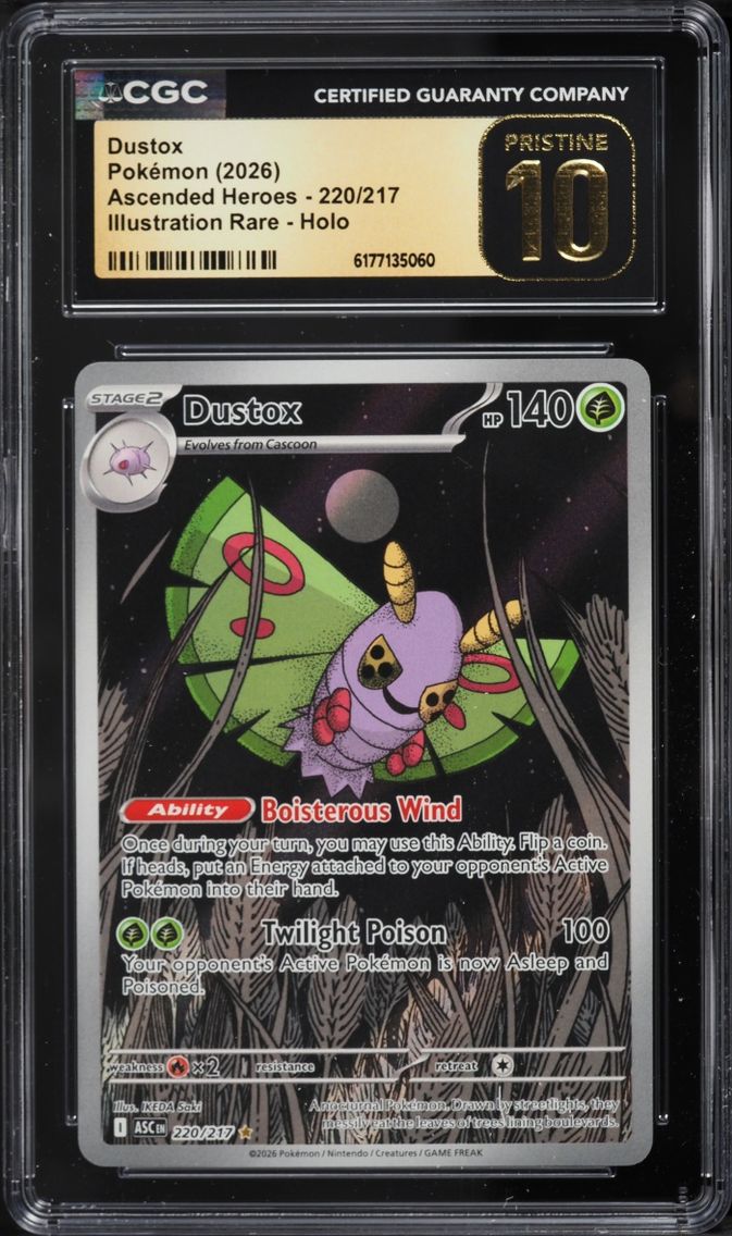 2026 Pokemon Mega Evolution Ascended Heroes IR Dustox #220 CGC 10 PRISTINE