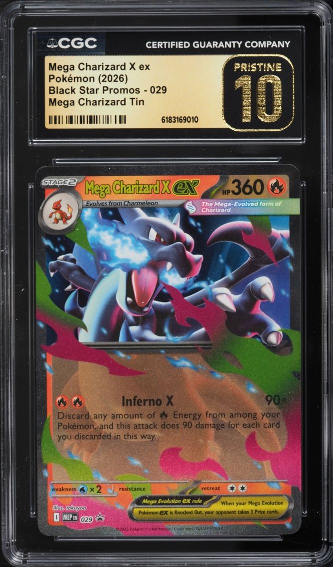 2026 Pokemon Mega Evolution Promo Tin Mega Charizard X EX #29 CGC 10 PRISTINE