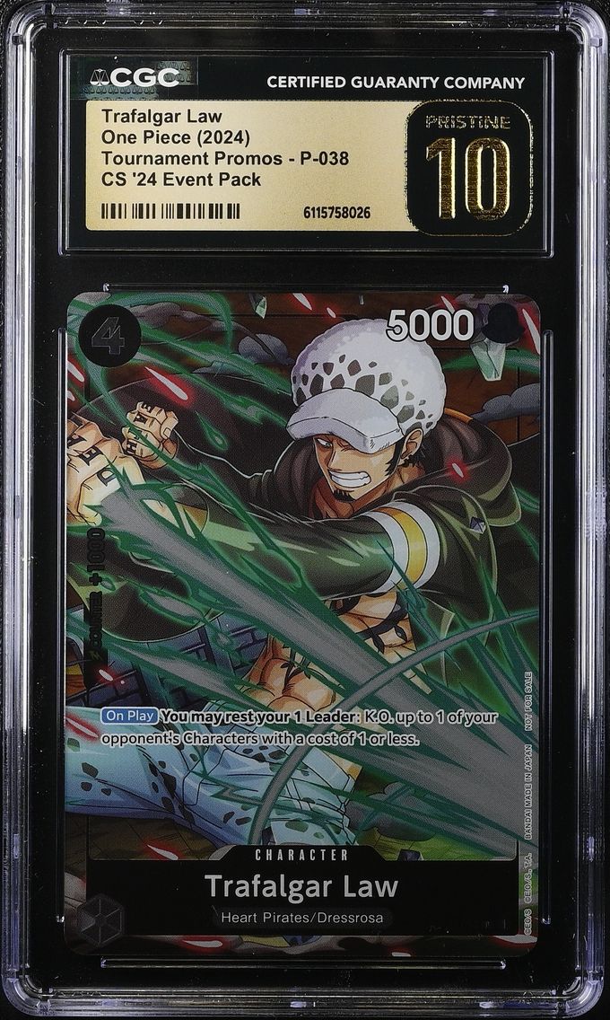 2024 #P-038 Trafalgar Law CGC 10 Pristine Tournament Promos - English