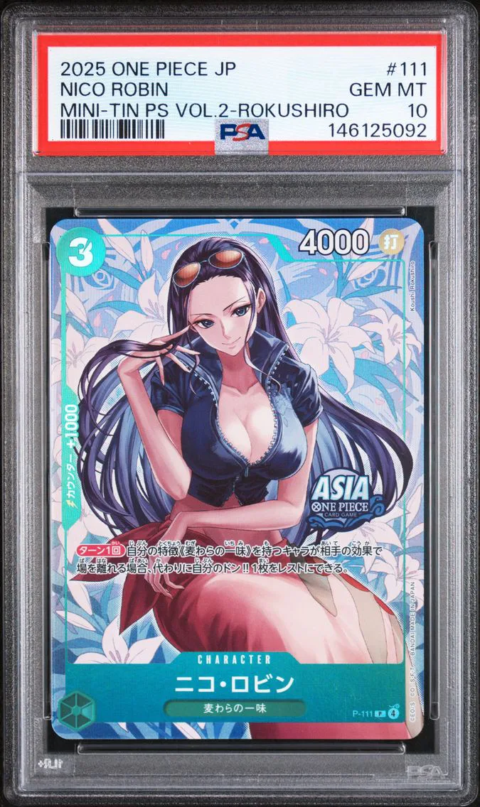 2025 #111 Nico Robin PSA 10 One Piece Japanese Mini-Tin Pack Set Vol.2