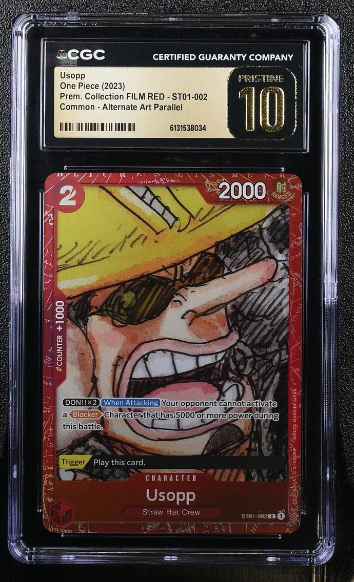 2023 #ST01-002 Usopp CGC 10 Pristine Premium Collection FILM RED (Foil) - English