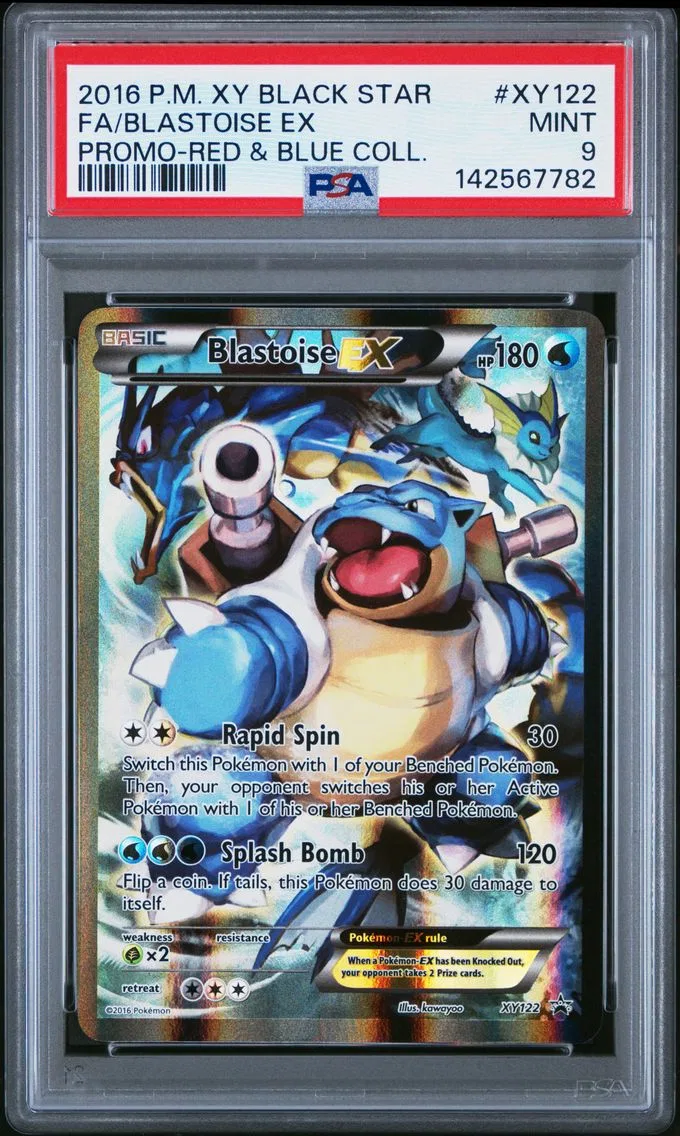 2016 #XY122 Full Art/Blastoise EX PSA 9 XY Black Star Promo