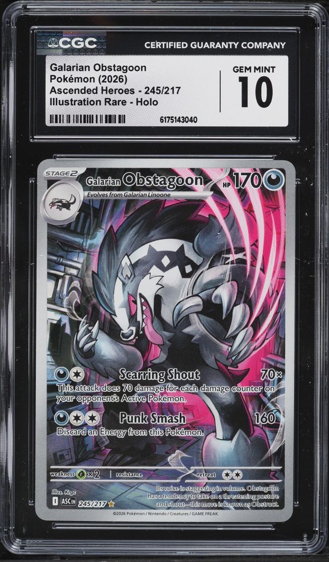 2026 Pokemon Mega Evolution Ascended Heroes IR Galarian Obstagoon #245 CGC 10 GEM MINT