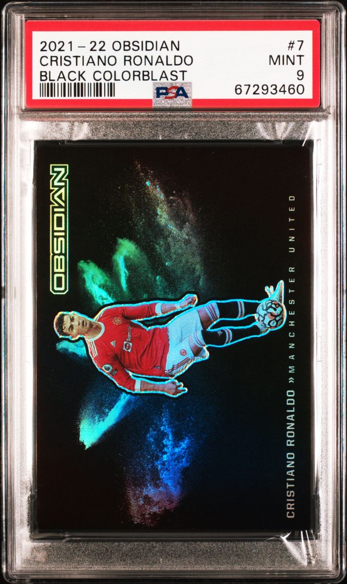 2021 #7 Cristiano Ronaldo PSA 9 Panini Obsidian Black Color Blast