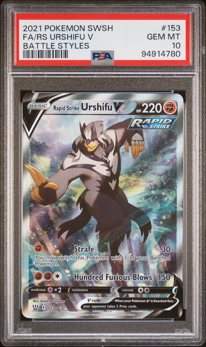 2021 #153 Full Art/Rapid Strike Urshifu V PSA 10 Sword & Shield Battle Styles Pokemon