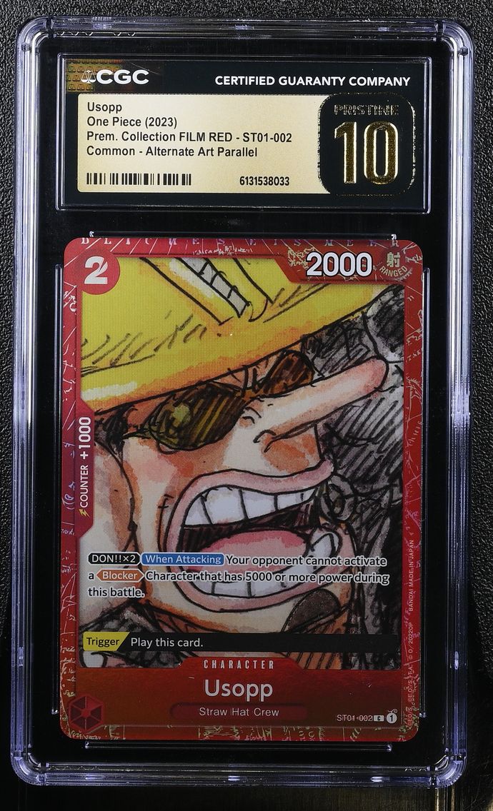 2023 #ST01-002 Usopp CGC 10 Pristine Premium Collection FILM RED (Foil) - English