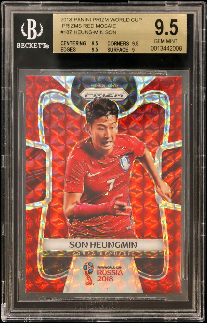 2018 #187 Heung-Min Son BGS 9.5 Panini Prizm World Cup Prizms Red Mosaic