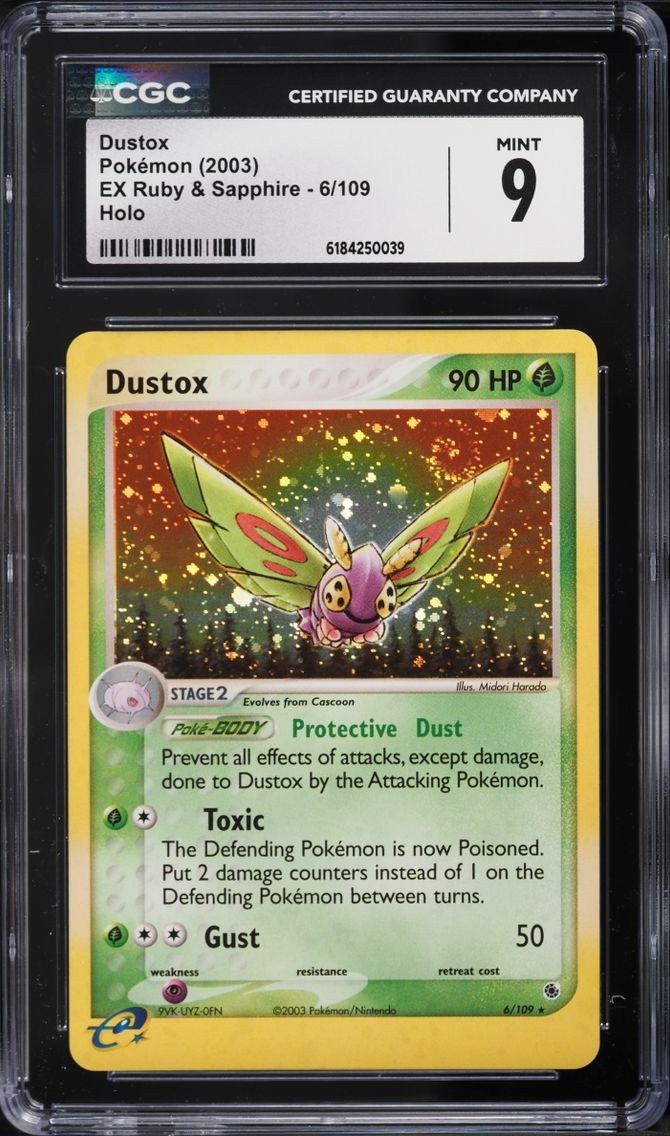2003 #6 Dustox CGC 9 Pokemon EX Ruby & Sapphire Holo