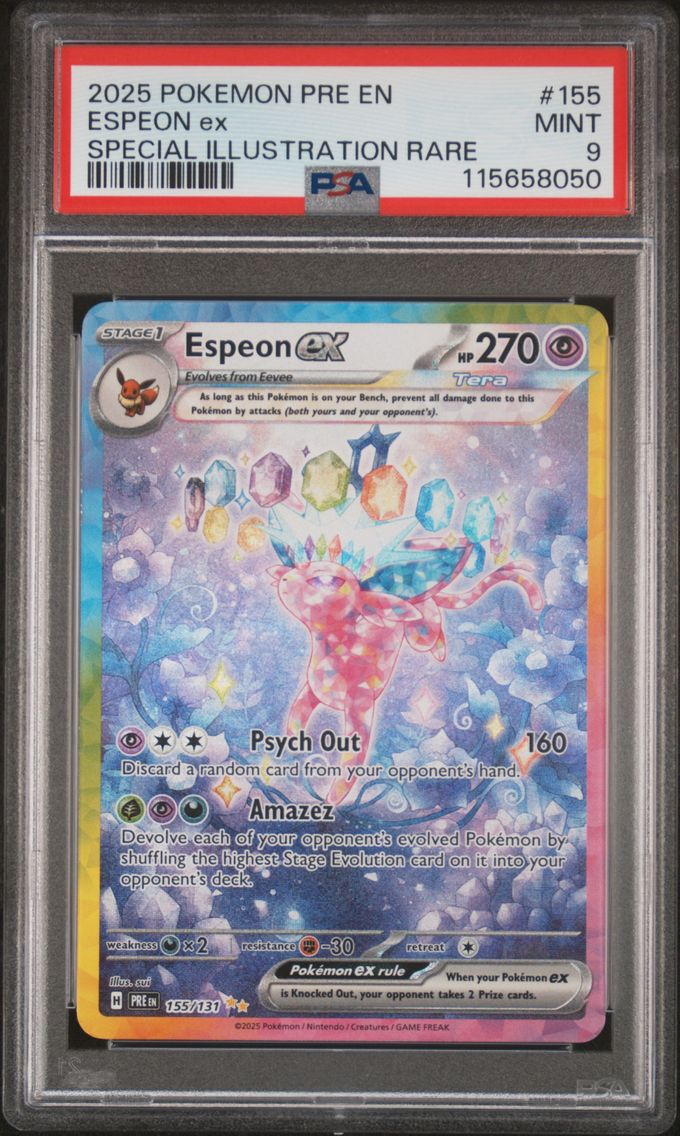 2025 #155 Espeon EX PSA 9 Pre EN-Prismatic Evolutions Pokemon
