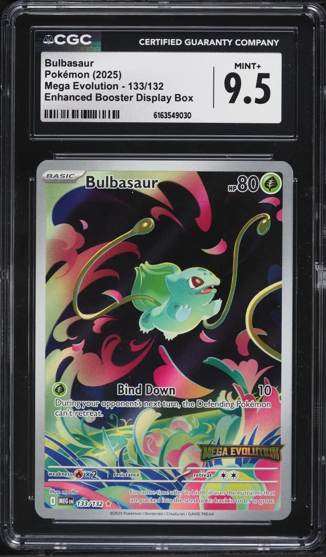 2025 Pokemon Mega Evolution Enhanced Booster Display Box IR Bulbasaur #133 CGC 9.5 MINT+