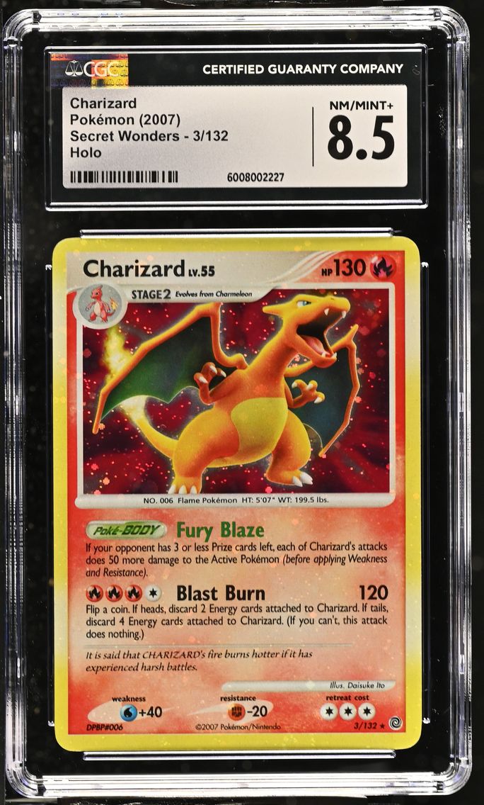 2007 #3 Charizard CGC 8.5 Secret Wonders - English
