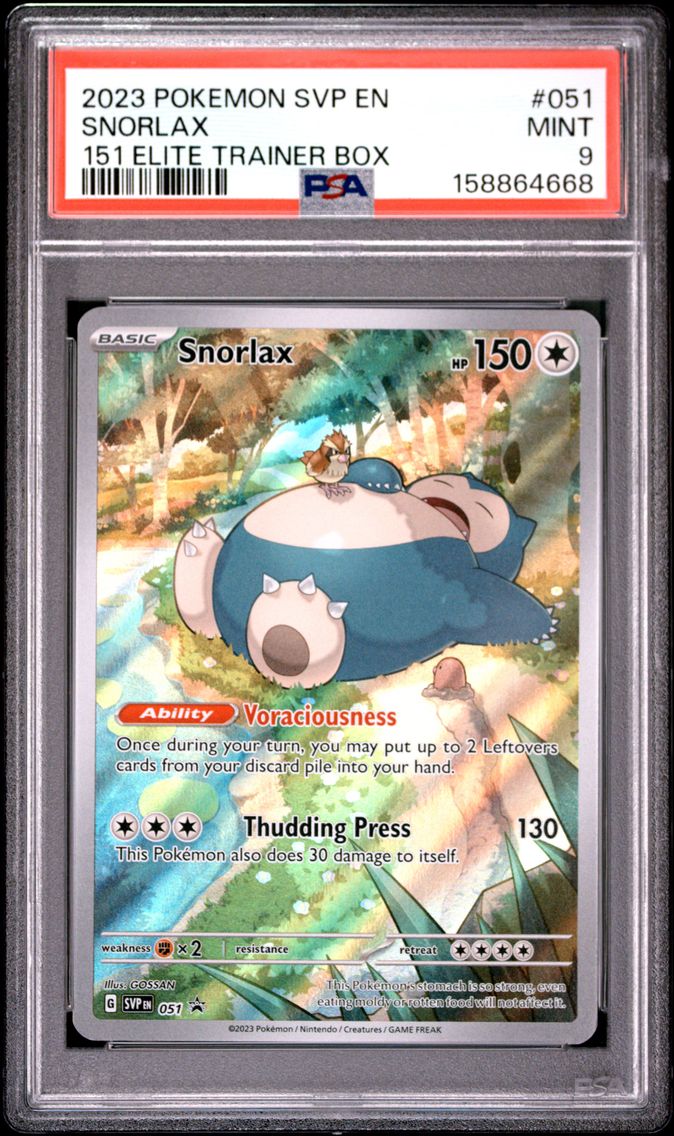 2023 #051 Snorlax PSA 9 Svp EN-SV Black Star Promo