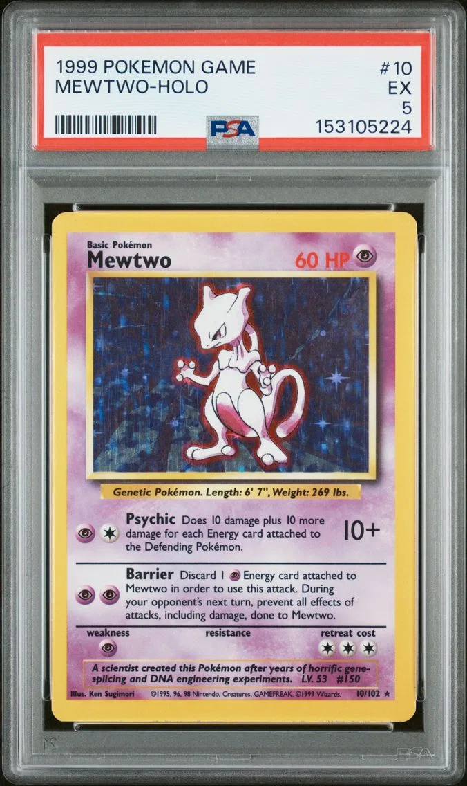 1999 #10 Mewtwo-Holo PSA 5 Game