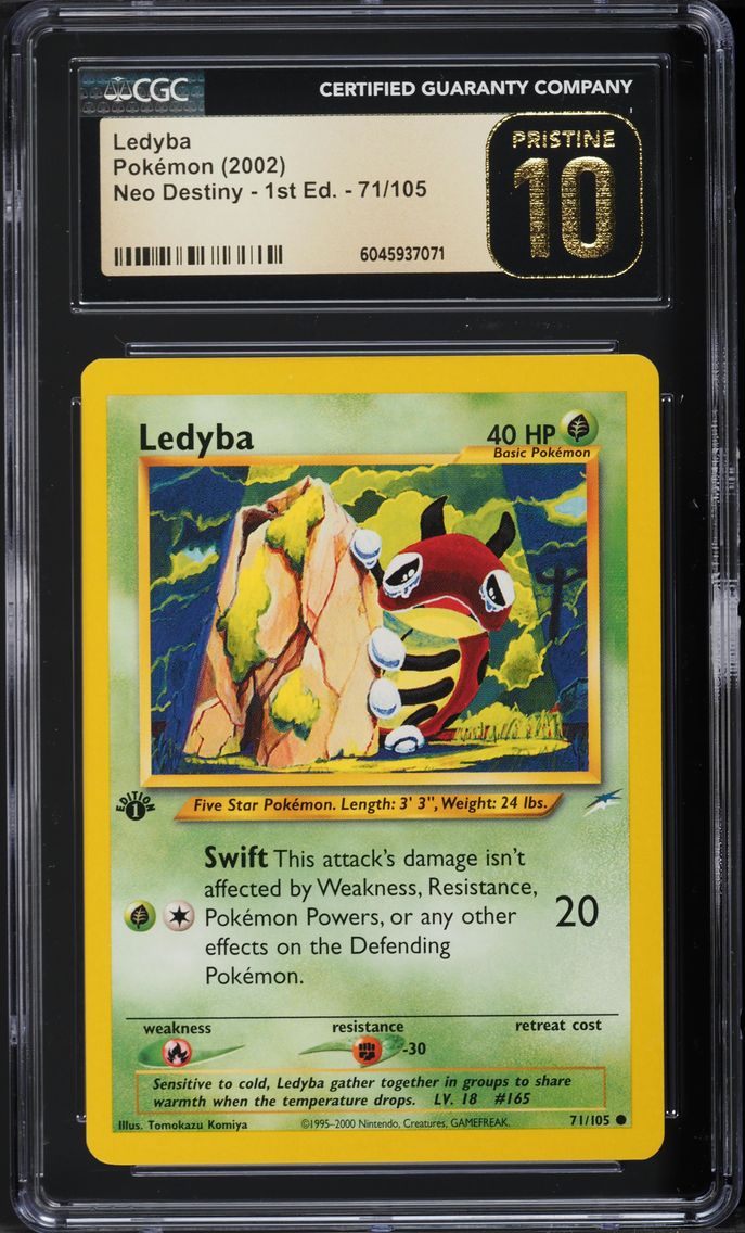 2002 #71 Ledyba 1st edition CGC 10 PRISTINE Neo Destiny Pokemon