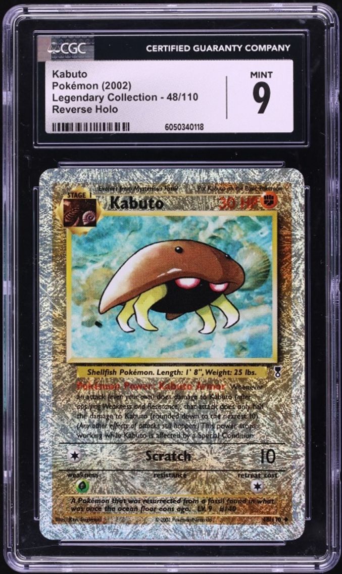 2002 #48 Kabuto CGC 9 Pokemon Legendary Collection Reverse Holo