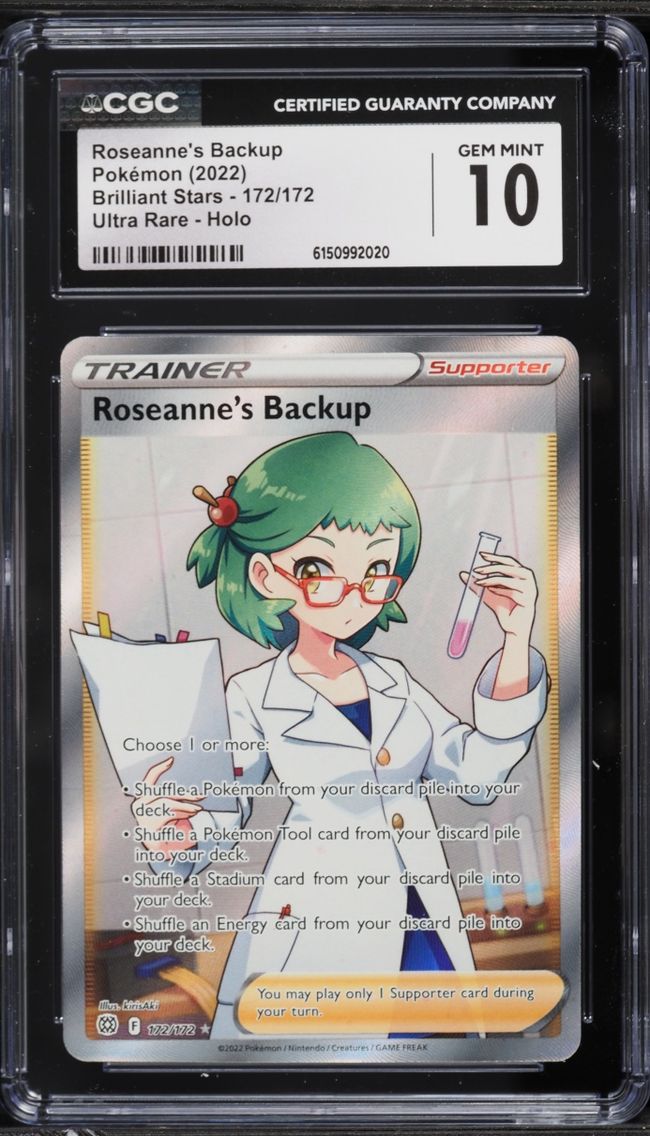 2022 Pokemon Sword & Shield Brilliant Stars Full Art Roseanne's Backup #172 CGC 10 GEM MINT