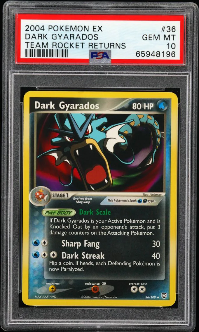2004 #36 Dark Gyarados PSA 10 EX Team Rocket Returns