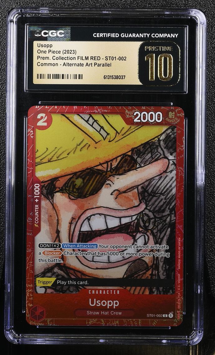2023 #ST01-002 Usopp CGC 10 Pristine Premium Collection FILM RED (Foil) - English
