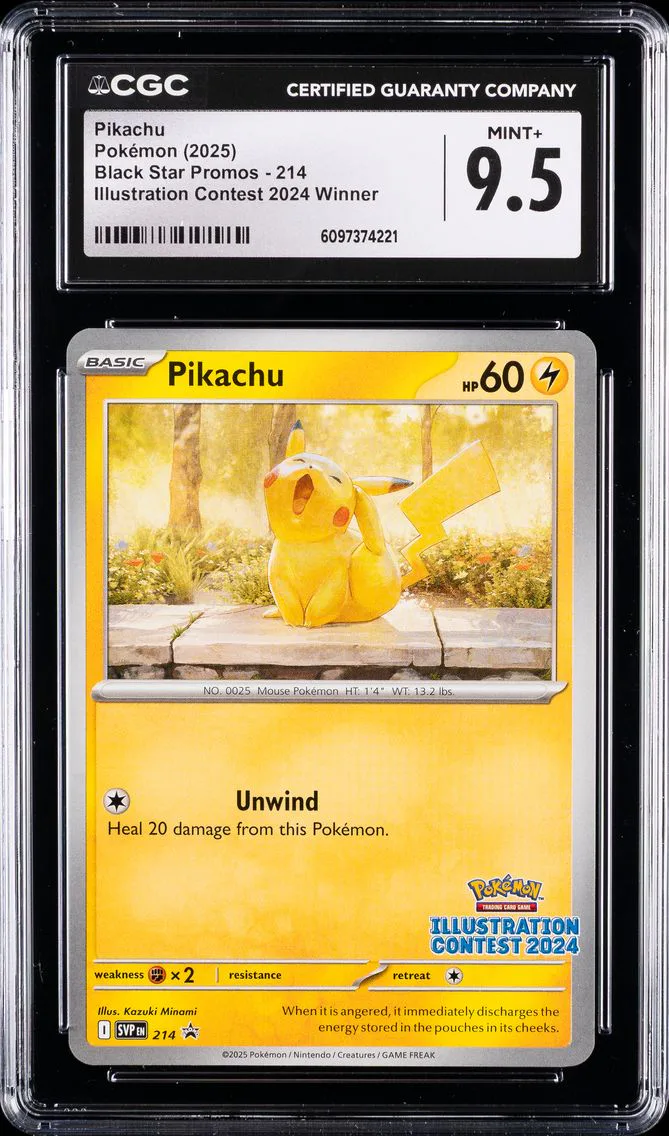 2025 #214 Pikachu CGC 9.5 Svp EN-SV Black Star Promo Pokemon